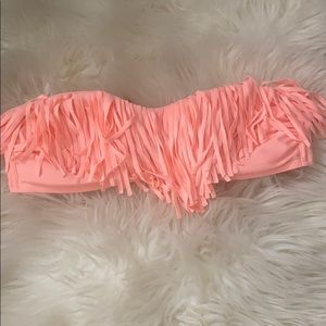 Hollister coral strapless bikini